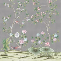 Tempaper & Co. Chinoiserie Removable Peel and Stick Vinyl Wall Mural, , 108x78