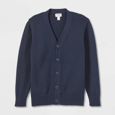 Boy Uniform Button-Front Cardigan