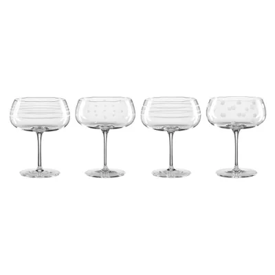 Oneida 4pc 16oz Mingle Etched Cocktail Glass Set