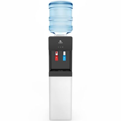 Avalon Top Loading Hot & Cold Water Cooler Dispenser - Slim Design - White: 5 Gallon Capacity, Freestanding, Energy Star Certified