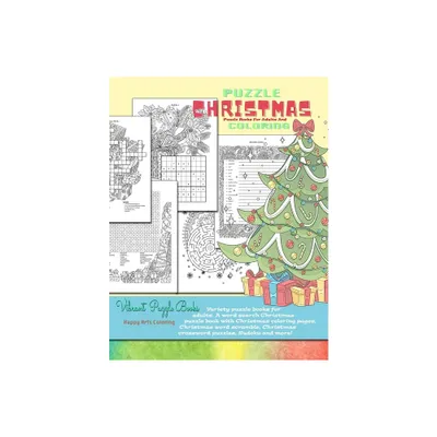 CHRISTMAS puzzle books for adults and coloring. Variety puzzle books for adults. A word search Christmas puzzle book with Christmas coloring pages,