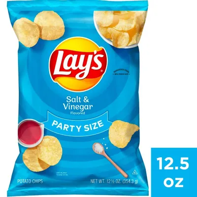 Lays Salt and Vinegar Party Size - 12.5oz