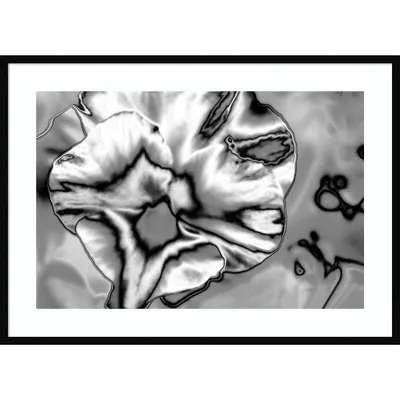 41 x 30 Abstract Flower No 1 November by Richard Booth Wood Framed Wall Art Print - Amanti Art: Modern Botanical Decor, Horizontal Display