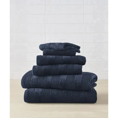 6pc Noah Quick Dry Towel Set Indigo - Blue Loom