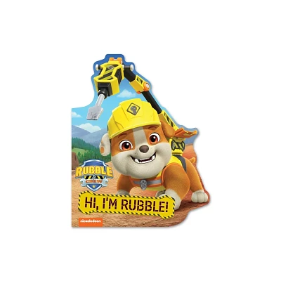 Rubble & Crew: Hi, Im Rubble! (a Rubble & Crew Paw Patrol Nickelodeon Shaped Board Book for Kids) - by Buzzpop