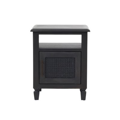 Christopher Knight Home Tengren Acacia Wood and Cane Nightstand Dark Gray