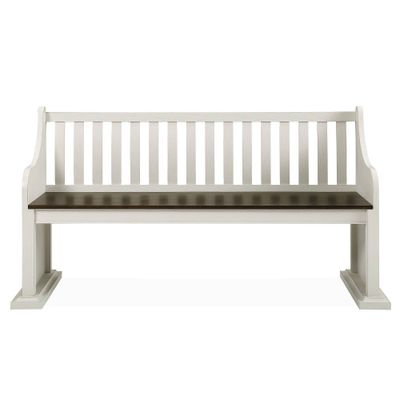 18 Joanna Bench with Back Dark Brown/Ivory - Steve Silver Co.: Farmhouse Style, Hardwood Construction