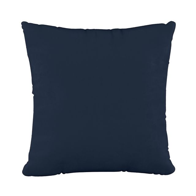 18x18 Polyester Fill Pillow with Welt in Velvet Navy - Skyline Furniture: Luxury Indoor Square Accent, Zippered