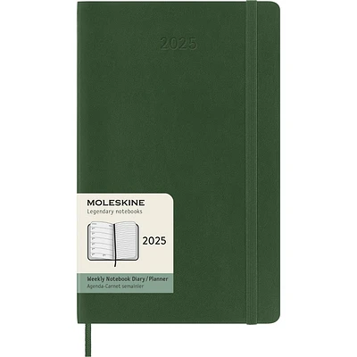 Moleskine 2025 Weekly/Monthly Planner 5.125x8.25 Large Softcover Myrtle Green: Pocket Calendar, College Ruled, Acid-Free