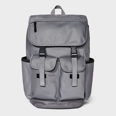 Mens 18.5 Backpack with Buckles - Goodfellow & Co Gray
