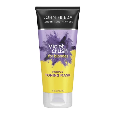 John Frieda Violet Crush for Blondes Toning Mask, Deep Conditioning Treatment and Hair Mask Purple - 6 fl oz