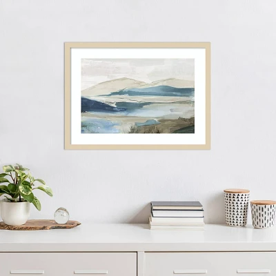 Amanti Art Misty Blue Mountains by Allison Pearce Wood Framed Wall Art Print