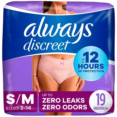 Always Discreet Adult Postpartum Incontinence Underwear for Women - Maximum Protection - S/M