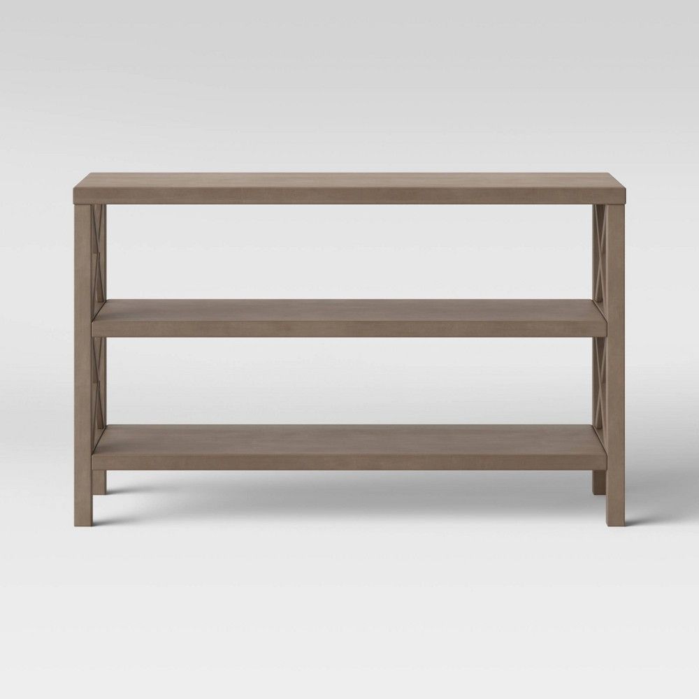 owings console table with 2 shelf and drawers