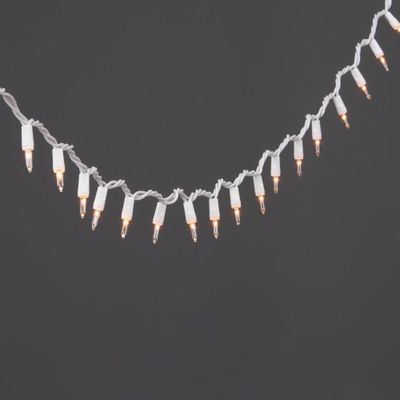 100ct Incandescent Smooth Mini Christmas String Lights Clear with White Wire - Wondershop