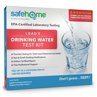 Safe Home Lead II In-Lab Water Test Kit: Lead Testing Kit for Household Water, Test to EPA Standards