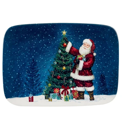 Certified International Santas Secret Rectangular Serving Platter