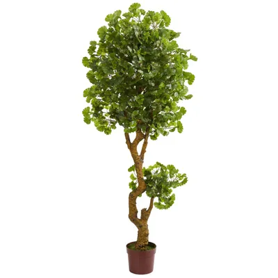 6ft Jingo Artificial Tree - Nearly Natural: UV-Resistant, Indoor/Outdoor, Potted