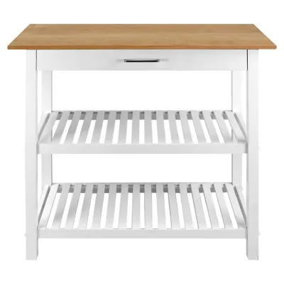 Kitchen Island with Two Shelves - Flora Home: Storage