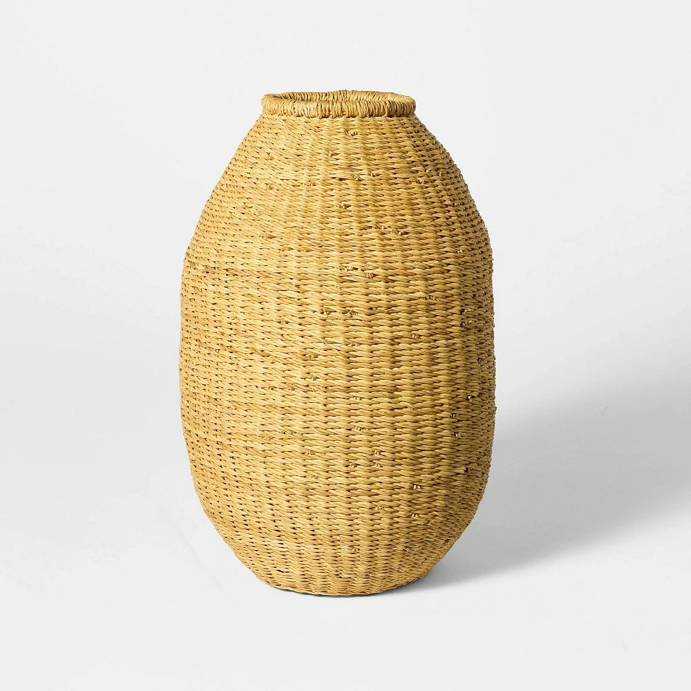 Elephant Grass Woven Vase Natural - Threshold designed with Studio McGee: Indoor Decorative Sculpture, 16 Height