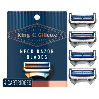 King C. Gillette Mens Neck Razor Blades - 4ct