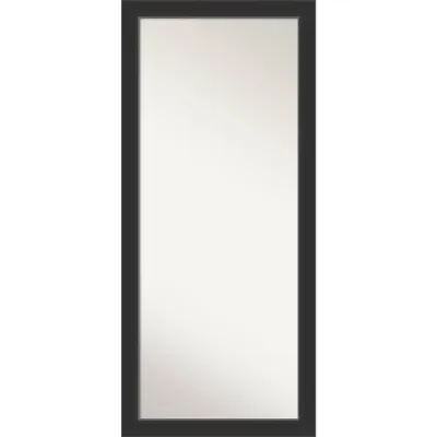 Amanti Art 29x65 Non-Beveled Corvino Black Wood Full Length Mirror: Wall Mountable