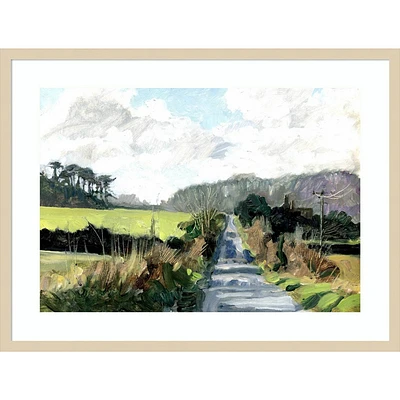 Amanti Art  Ripple Lane by Metcalfe Clive Wood Framed Wall Art Print: Modern Decor for Living Room