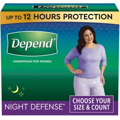 Depend Night Defense Adult Incontinence Underwear for Women - Overnight Absorbency - L - Blush