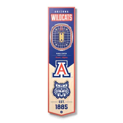 8 X 32 NCAA Arizona Wildcats 3D StadiumView Banner