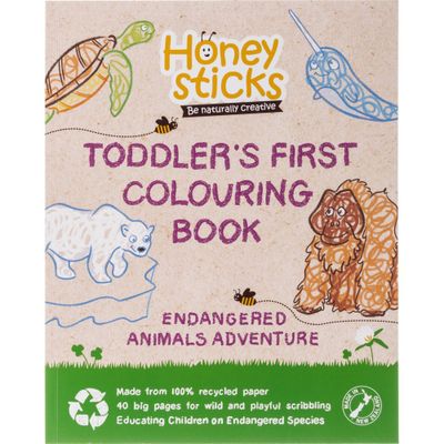 Toddlers First Coloring Book An Endangered Animals Adventure - Honeysticks: Non-Toxic, Easy Coloring, 40 Pages