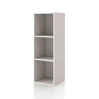 24/7 Shop At Home 35.3 Silkpath Modern 3 Cube Stackable and Modular Bookcase Greige