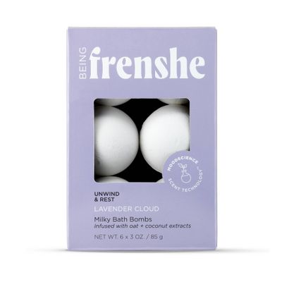 Being Frenshe Milky Moisturizing Bath Bomb Set with Essential Oils - Lavender Cloud - 6ct/3oz