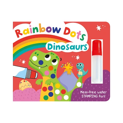 Rainbow Dots Dinosaurs - (Rainbow Dots - Paint with Water Fun!) by Holly Hall (Hardcover)