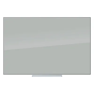 U Brands 36x24 Floating Glass Dry Erase Board Gray Surface Frameless