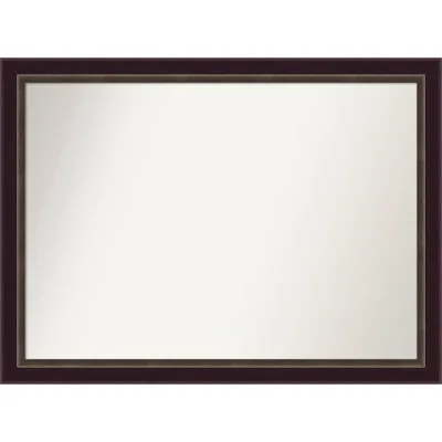 42 x 31 Non-Beveled Signore Bronze Wood Bathroom Wall Mirror - Amanti Art: Rectangle, Modern Style, Wall Mounted