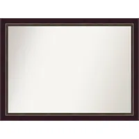 42 x 31 Non-Beveled Signore Bronze Wood Bathroom Wall Mirror - Amanti Art: Rectangle, Modern Style, Wall Mounted