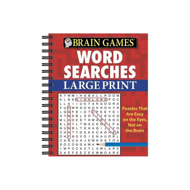 Brain Games - Word Searches - Large Print (Red) - by Publications International Ltd & Brain Games (Spiral Bound)