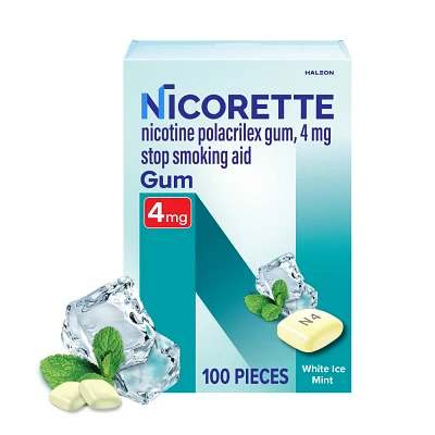 Nicorette 4mg Stop Smoking Aid NicotineGum - White Ice Mint