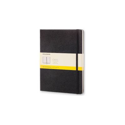 Moleskine Grid Notebook XL Hard Cover Black: Undated Journal with Elastic Closure & Ribbon Marker, 192 Pages, FSC Certified