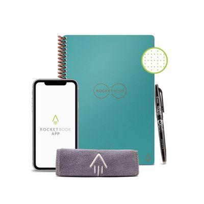 Core Smart Spiral Reusable Notebook Dot-Grid 36 Pages 6 x 8.8 Executive Size Eco-friendly  - Rocketbook