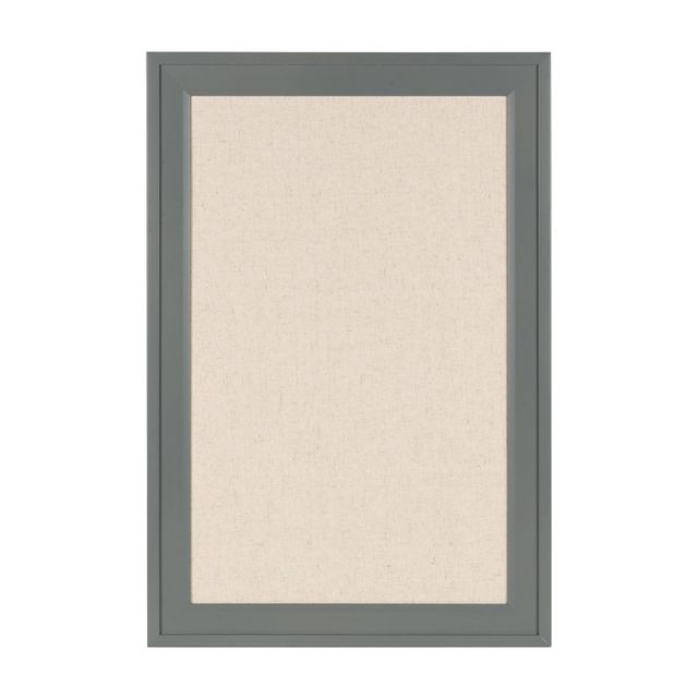 27.5 x 18.5 Bosc Framed Linen Fabric Pinboard Gray - DesignOvation