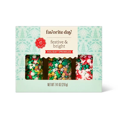 Christmas Festive and Bright Christmas Sprinkles - 7.41oz - Favorite Day