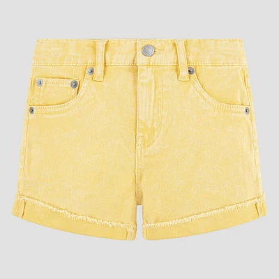 Levi Girl Angled Fray Cuff Jean Short