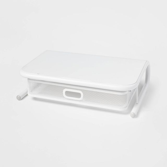 Brightroom White Monitor Stand with Drawer - Brightroom