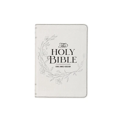 KJV Bible Compact Large Print Faux Leather White - (Leather Bound)