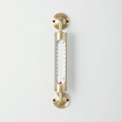 Brass Outdoor Weather Thermometer - Hearth & Hand with Magnolia: Wall-Mountable, Analog Display