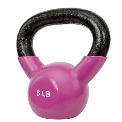 Sunny Health & Fitness Vinyl Coated Kettlebell 5lbs - Pink