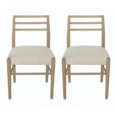 Christopher Knight Home Set of 2 Fescue Upholstered Dining Chairs Light Ash/Light Beige Tweed