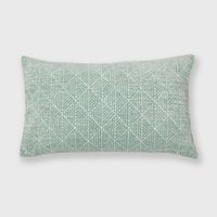 14x24 Oversized Chenille Textured Washed Woven Lumbar Throw Pillow White  - Evergrace : Target