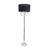 Trendy Romantic Sheer Shade Floor Lamp with Hanging Crystals - Designs